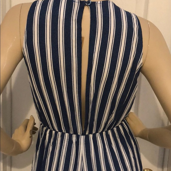 BLUE & WHITE STRIPED JUMPSUIT - Picture 8 of 8